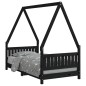vidaXL Estructura de cama para niños madera de pino negro 80x160 cm vidaXL Estructura de cama para niños madera de pino negro 80x160 cm