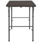 vidaXL Mesa de jardín plegable HDPE marrón aspecto ratán 120x60x74 cm vidaXL Mesa de jardín plegable HDPE marrón aspecto ratán 120x60x74 cm