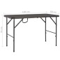 vidaXL Mesa de jardín plegable HDPE marrón aspecto ratán 120x60x74 cm vidaXL Mesa de jardín plegable HDPE marrón aspecto ratán 120x60x74 cm