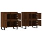 vidaXL Aparadores 2 piezas madera contrachapada marrón roble vidaXL Aparadores 2 piezas madera contrachapada marrón roble