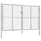 vidaXL Puerta de jardín de acero galvanizado plateado 306x200 cm vidaXL Puerta de jardín de acero galvanizado plateado 306x200 cm