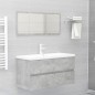 vidaXL Mueble con lavabo madera de ingeniería gris hormigón vidaXL Mueble con lavabo madera de ingeniería gris hormigón