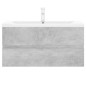vidaXL Mueble con lavabo madera de ingeniería gris hormigón vidaXL Mueble con lavabo madera de ingeniería gris hormigón