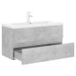 vidaXL Mueble con lavabo madera de ingeniería gris hormigón vidaXL Mueble con lavabo madera de ingeniería gris hormigón