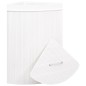 vidaXL Cesto para la ropa sucia de esquina bambú blanco 60 L vidaXL Cesto para la ropa sucia de esquina bambú blanco 60 L