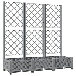 vidaXL Jardinera con enrejado PP gris claro 120x40x121,5 cm