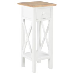 vidaXL Mesa auxiliar de madera blanca 27x27x65,5 cm
