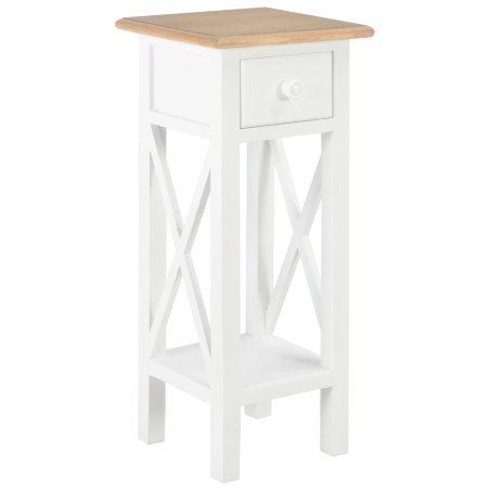 vidaXL Mesa auxiliar de madera blanca 27x27x65,5 cm