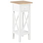 vidaXL Mesa auxiliar de madera blanca 27x27x65,5 cm vidaXL Mesa auxiliar de madera blanca 27x27x65,5 cm