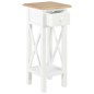 vidaXL Mesa auxiliar de madera blanca 27x27x65,5 cm vidaXL Mesa auxiliar de madera blanca 27x27x65,5 cm