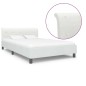 vidaXL Estructura de cama de cuero sintético blanco 140x200 cm