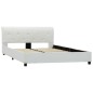 vidaXL Estructura de cama de cuero sintético blanco 140x200 cm