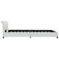 vidaXL Estructura de cama de cuero sintético blanco 140x200 cm