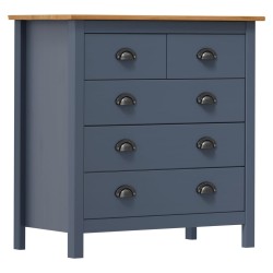 vidaXL Mesita de noche Hill madera maciza de pino gris 79x40x80 cm