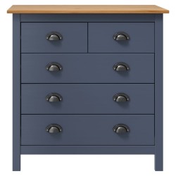 vidaXL Mesita de noche Hill madera maciza de pino gris 79x40x80 cm