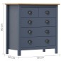 vidaXL Mesita de noche Hill madera maciza de pino gris 79x40x80 cm vidaXL Mesita de noche Hill madera maciza de pino gris 79x40x80 cm