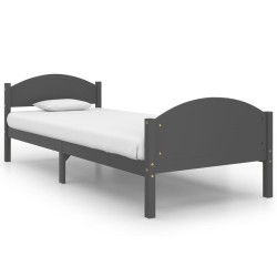 vidaXL Estructura de cama madera maciza de pino gris oscuro 90x200 cm
