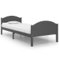 vidaXL Estructura de cama madera maciza de pino gris oscuro 90x200 cm vidaXL Estructura de cama madera maciza de pino gris oscuro 90x200 cm