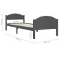 vidaXL Estructura de cama madera maciza de pino gris oscuro 90x200 cm vidaXL Estructura de cama madera maciza de pino gris oscuro 90x200 cm