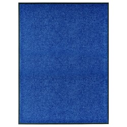 vidaXL Felpudo lavable azul 90x120 cm