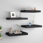 vidaXL Estantes flotantes de pared 4 uds MDF negro 40x23x3,8 cm