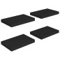 vidaXL Estantes flotantes de pared 4 uds MDF negro 40x23x3,8 cm