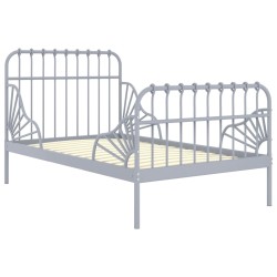 vidaXL Estructura de cama extensible metal gris 80x130/200 cm