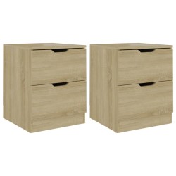 vidaXL Mesitas noche 2 uds madera ingeniería roble Sonoma 40x40x50 cm