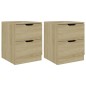 vidaXL Mesitas noche 2 uds madera ingeniería roble Sonoma 40x40x50 cm vidaXL Mesitas noche 2 uds madera ingeniería roble Sonoma 40x40x50 cm