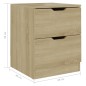 vidaXL Mesitas noche 2 uds madera ingeniería roble Sonoma 40x40x50 cm vidaXL Mesitas noche 2 uds madera ingeniería roble Sonoma 40x40x50 cm