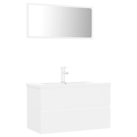 vidaXL Juego de muebles de baño madera de ingeniería blanco