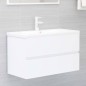 vidaXL Juego de muebles de baño madera de ingeniería blanco vidaXL Juego de muebles de baño madera de ingeniería blanco