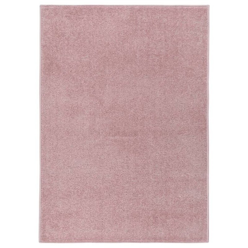 vidaXL Alfombra de pelo corto rosa 140x200 cm