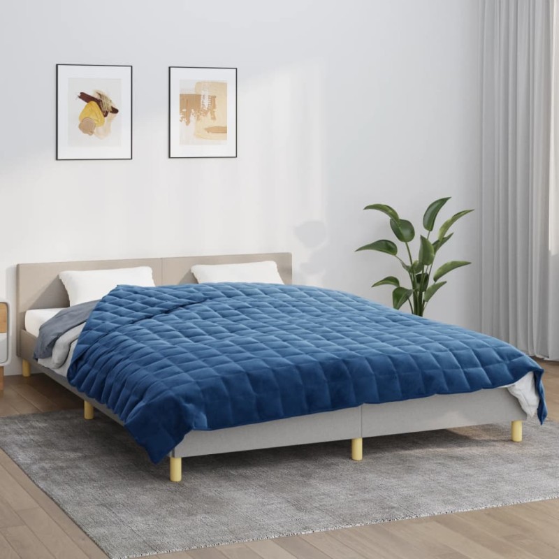 vidaXL Manta con peso tela azul 200x225 cm 9 kg vidaXL Manta con peso tela azul 200x225 cm 9 kg