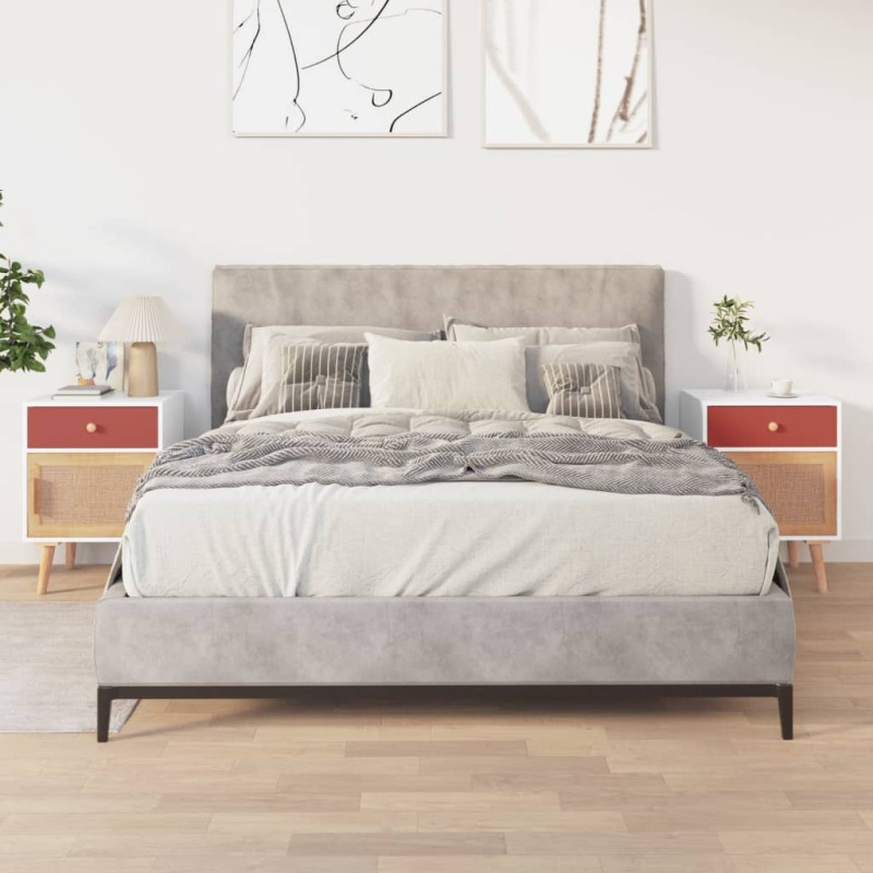 vidaXL Mesitas de noche 2 uds madera contrachapada blanco 40x30x55 cm vidaXL Mesitas de noche 2 uds madera contrachapada blanco 40x30x55 cm
