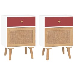 vidaXL Mesitas de noche 2 uds madera contrachapada blanco 40x30x55 cm