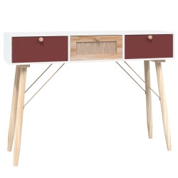 vidaXL Mesa consola con cajones madera contrachapada 105x30x75 cm