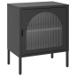 vidaXL Mesita de noche vidrio y acero negro 50x35x60 cm vidaXL Mesita de noche vidrio y acero negro 50x35x60 cm