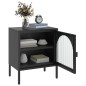 vidaXL Mesita de noche vidrio y acero negro 50x35x60 cm vidaXL Mesita de noche vidrio y acero negro 50x35x60 cm