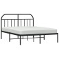 vidaXL Estructura de cama con cabecero metal negro 135x190 cm vidaXL Estructura de cama con cabecero metal negro 135x190 cm