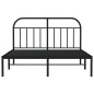 vidaXL Estructura de cama con cabecero metal negro 135x190 cm vidaXL Estructura de cama con cabecero metal negro 135x190 cm