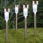 HI Lámparas solares LED de jardín 4 unidades acero inoxidable 36 cm HI Lámparas solares LED de jardín 4 unidades acero inoxidable 36 cm