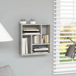 vidaXL Estantería de pared contrachapada gris hormigón 45,1x16x45,1 cm
