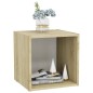 vidaXL Muebles TV 2 uds contrachapada blanco y roble Sonoma 37x35x37cm vidaXL Muebles TV 2 uds contrachapada blanco y roble Sonoma 37x35x37cm