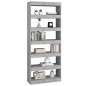 vidaXL Estantería/divisor madera ingeniería gris hormigón 80x30x198 cm vidaXL Estantería/divisor madera ingeniería gris hormigón 80x30x198 cm
