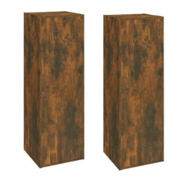 vidaXL Muebles para TV 2 uds contrachapado roble ahumado 30,5x30x90 cm