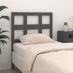 vidaXL Cabecero de cama madera maciza de pino gris 80,5x4x100 cm