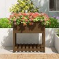 vidaXL Jardinera con estante madera maciza pino marrón 82,5x82,5x81 cm vidaXL Jardinera con estante madera maciza pino marrón 82,5x82,5x81 cm