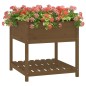 vidaXL Jardinera con estante madera maciza pino marrón 82,5x82,5x81 cm vidaXL Jardinera con estante madera maciza pino marrón 82,5x82,5x81 cm
