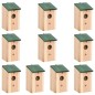 vidaXL Casa para pájaros 10 unidades madera maciza de abeto 12x12x22cm vidaXL Casa para pájaros 10 unidades madera maciza de abeto 12x12x22cm